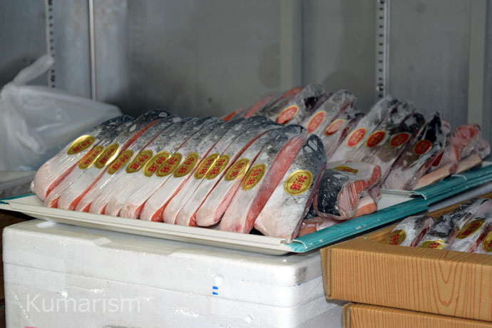冷凍庫の鮭